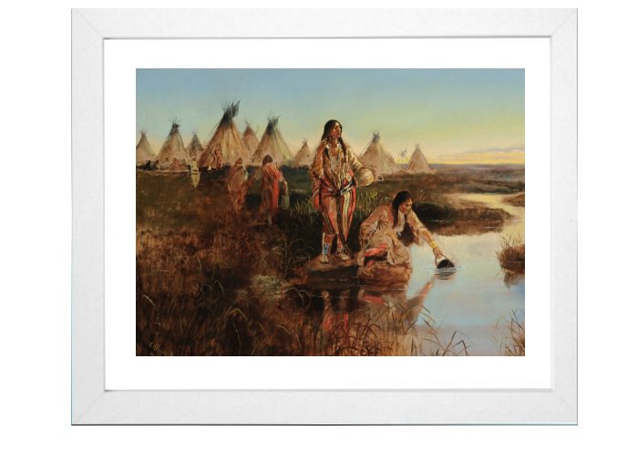 Charles Russell Water For Camp Framed Print